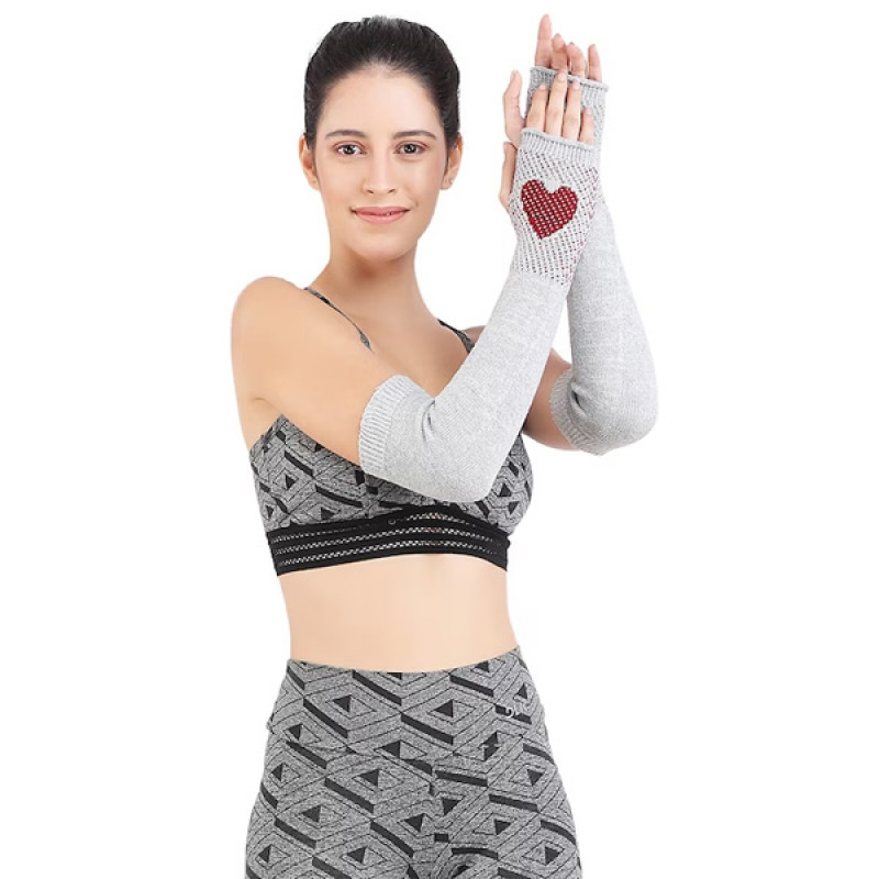Grey & Red Printed UV Protection Hand Gloves