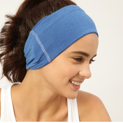 Blue Solid Bamboo Anti-Microbial Multipurpose Headband